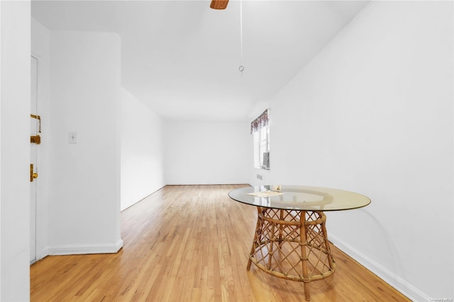 interior space with light hardwood / wood-style floors