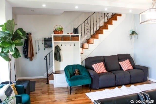 living room featuring light hardwood / wood-style floors