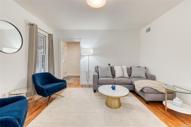 living room featuring hardwood / wood-style flooring