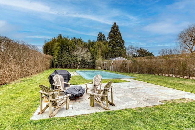 view of patio featuring area for grilling