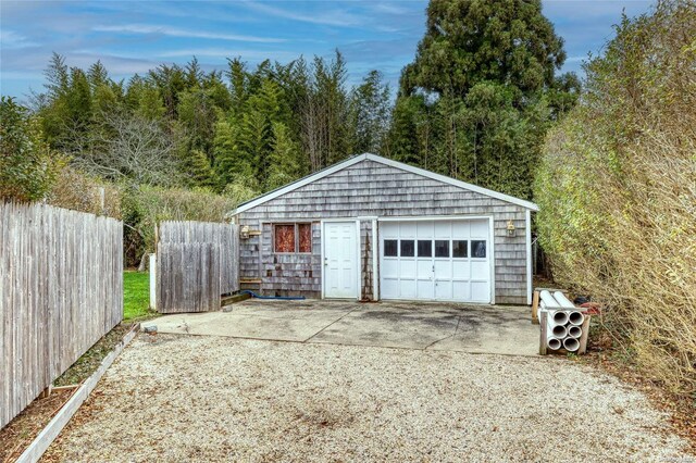 view of garage