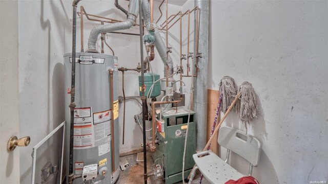 utility room with water heater