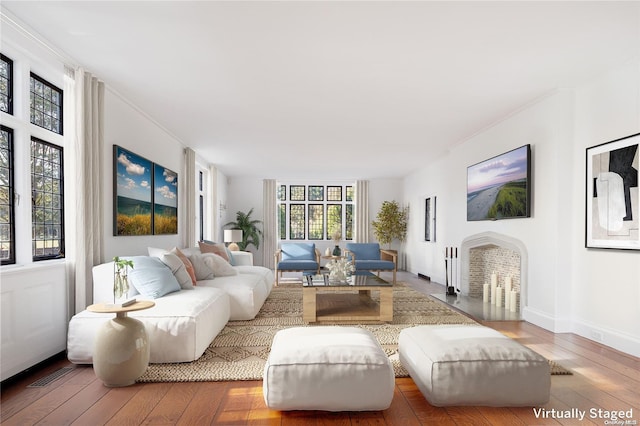 living room featuring hardwood / wood-style flooring