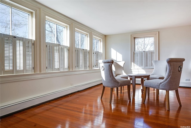 interior space with a baseboard heating unit