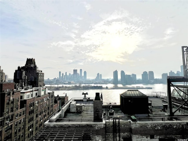 view of city with a water view