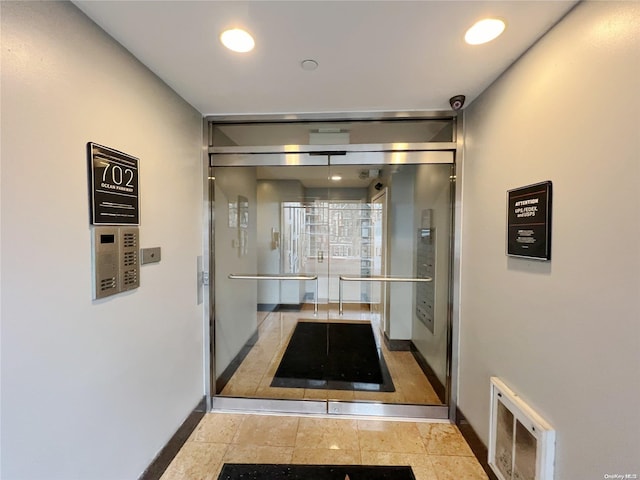 hall featuring elevator