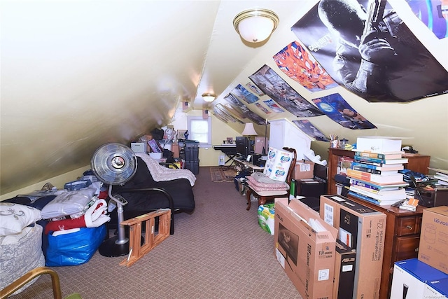 bonus room featuring carpet flooring and lofted ceiling