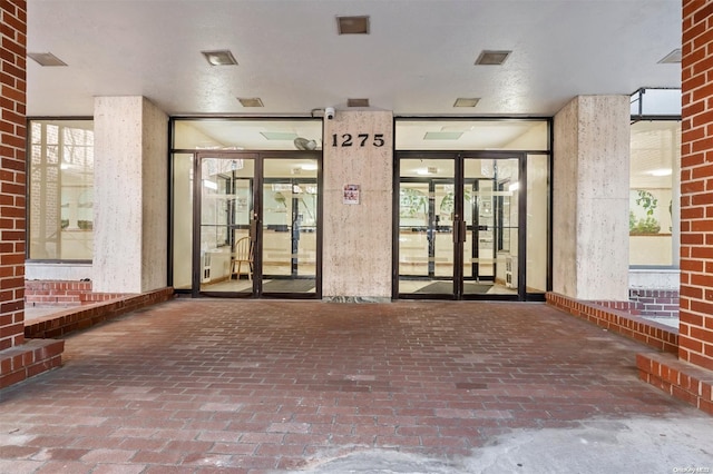 property entrance with french doors