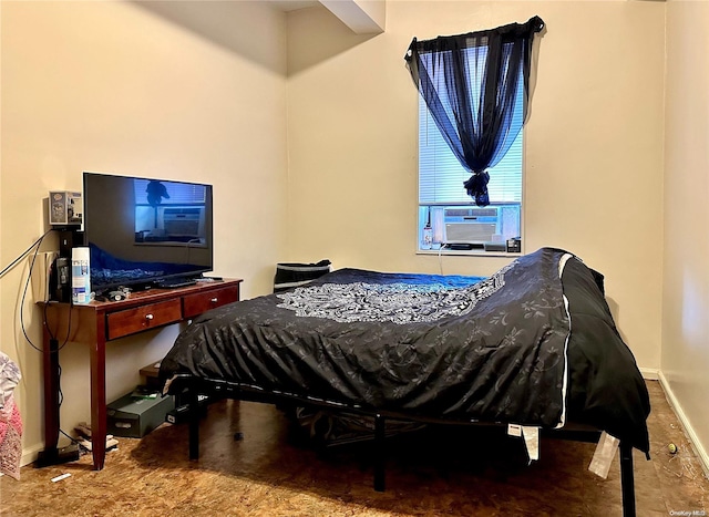 bedroom featuring cooling unit