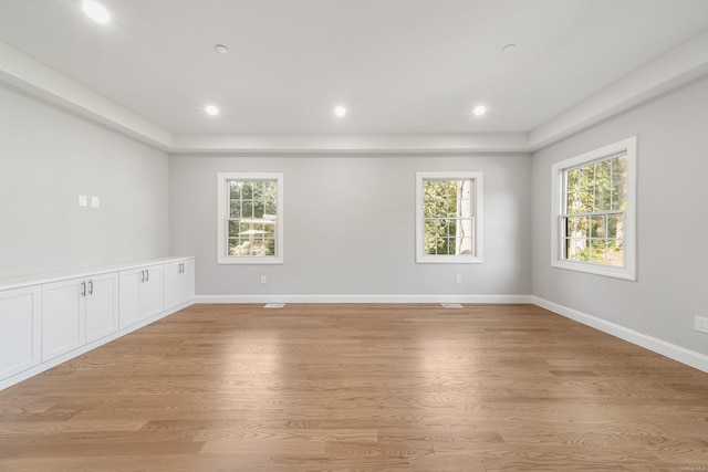 unfurnished room featuring plenty of natural light and light hardwood / wood-style flooring