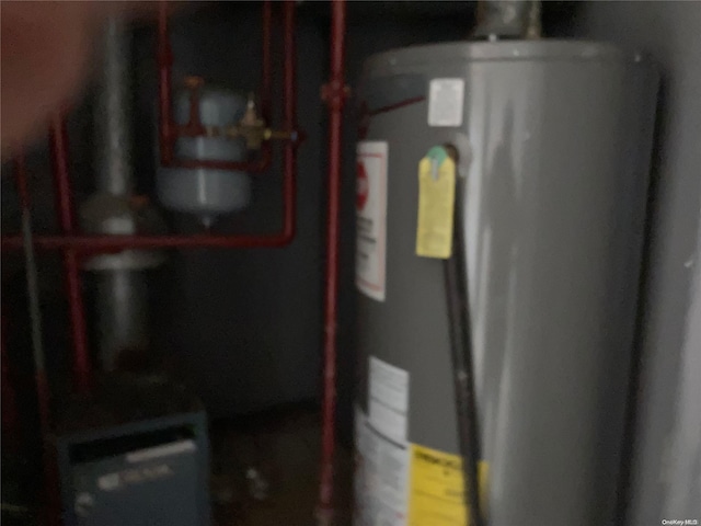 utility room with water heater