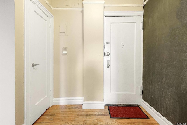 doorway to outside featuring light hardwood / wood-style flooring