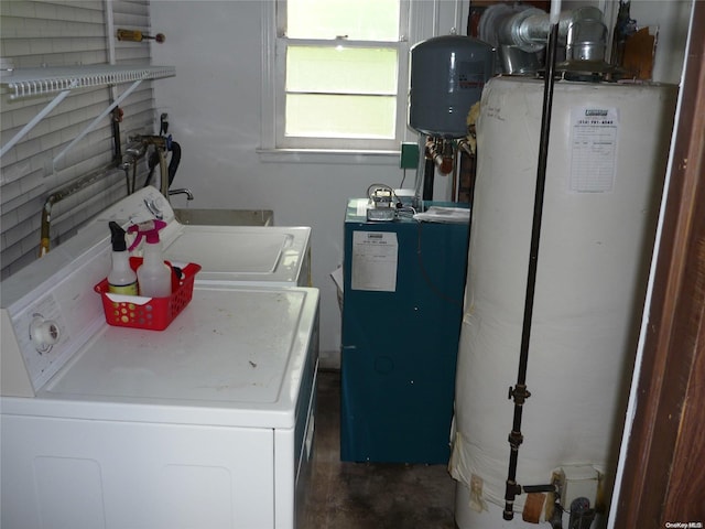 1449 Grand Ave, North Baldwin, NY 11510 - laundry room with washer and dryer and gas water heater