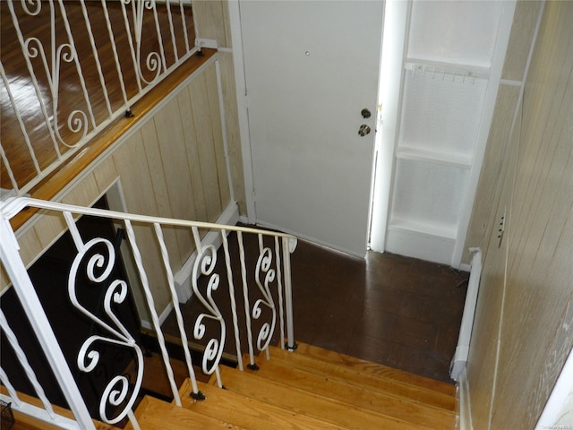 1449 Grand Ave, North Baldwin, NY 11510 - staircase featuring hardwood / wood-style floors