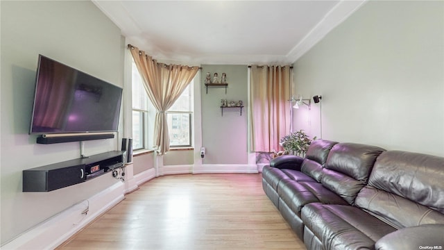 living room featuring light hardwood / wood-style floors