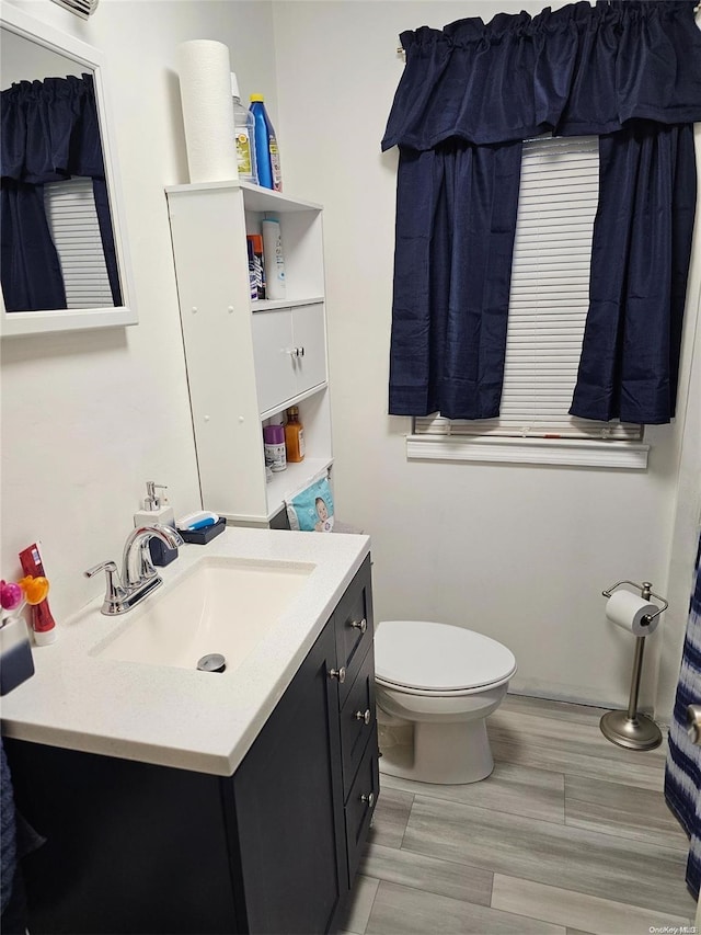 bathroom featuring toilet and vanity