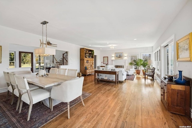 dining room featuring light wood-type flooring