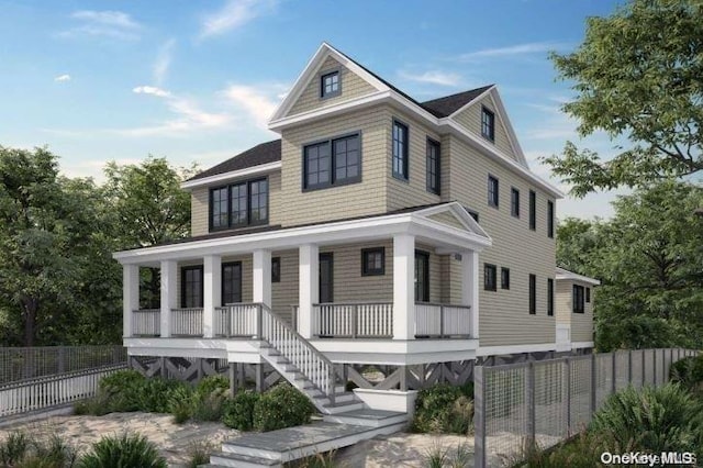 view of front of home featuring a porch