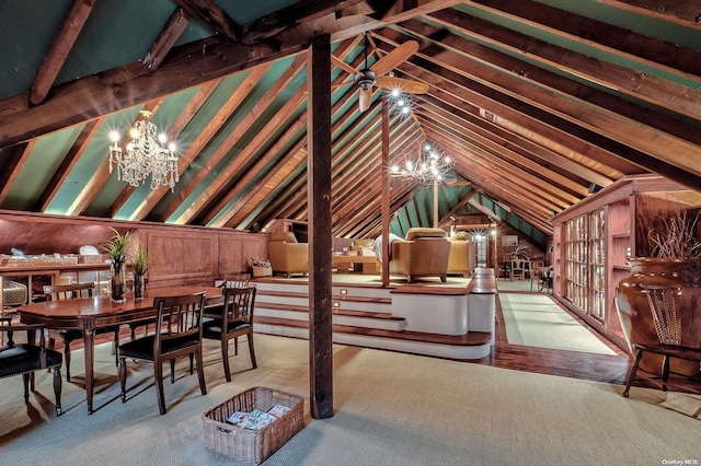 view of unfinished attic