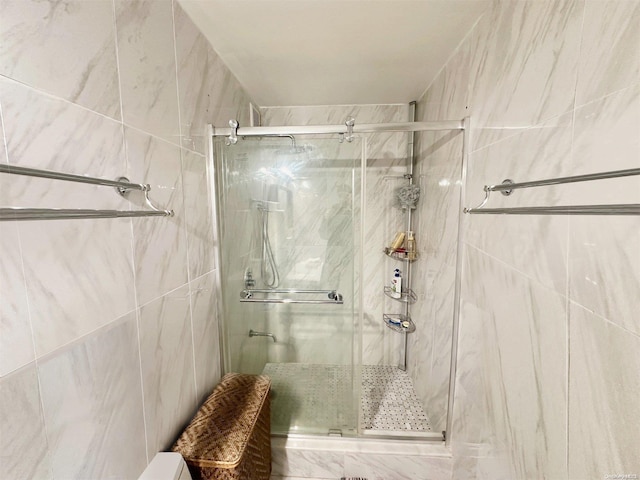 bathroom featuring walk in shower