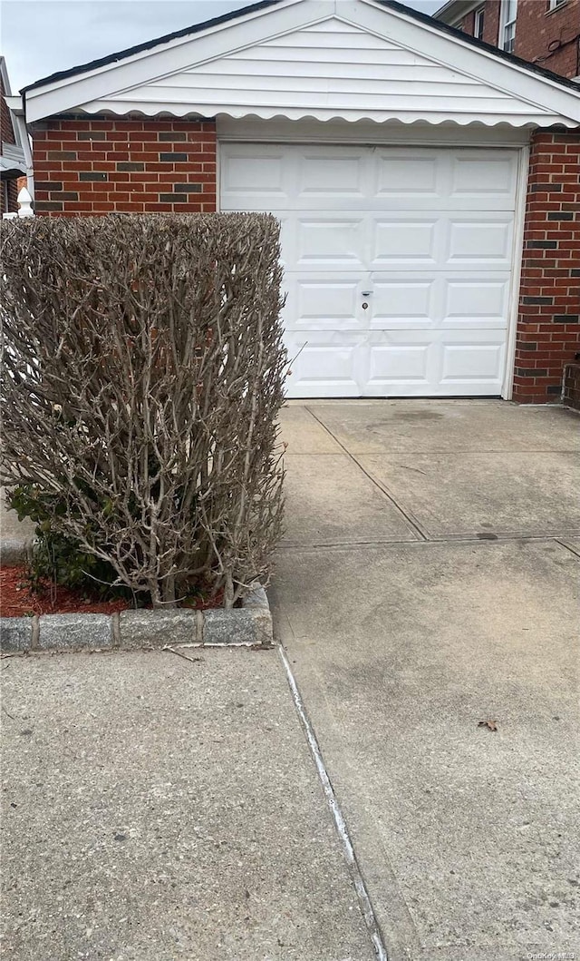 garage with driveway