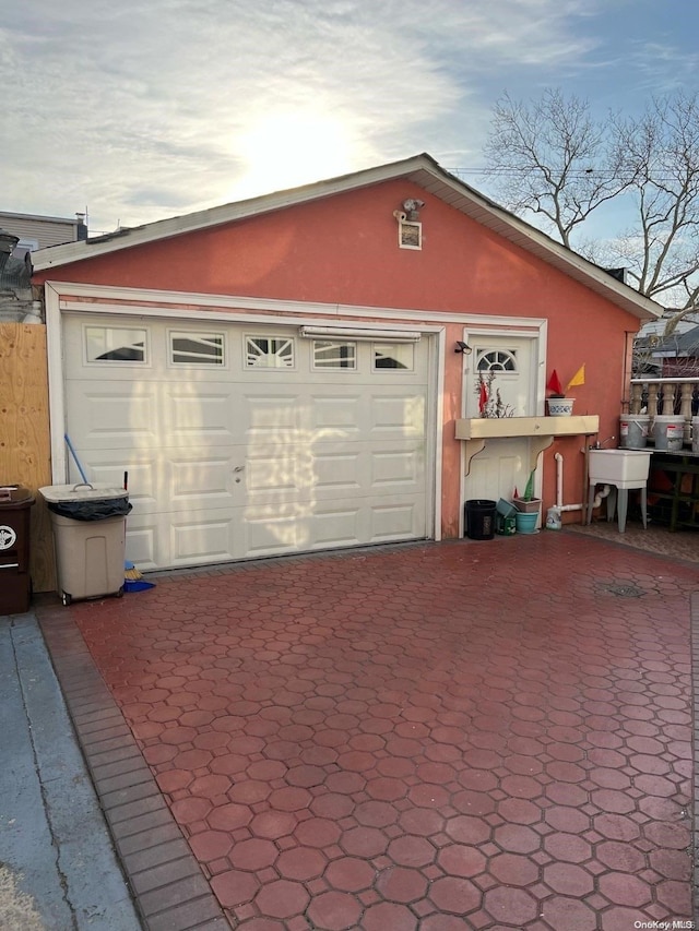 view of garage