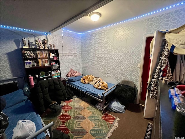 bedroom featuring carpet