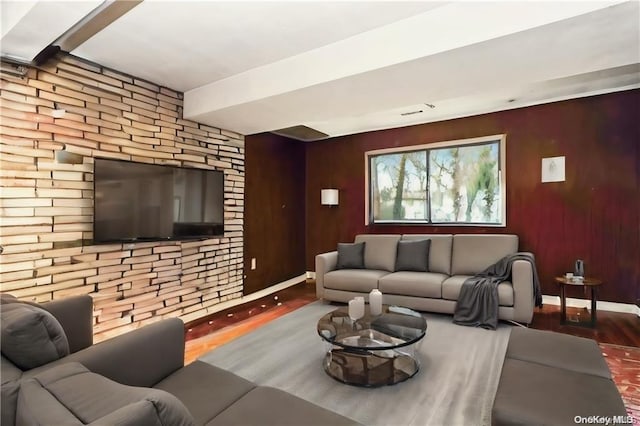 living room featuring hardwood / wood-style flooring