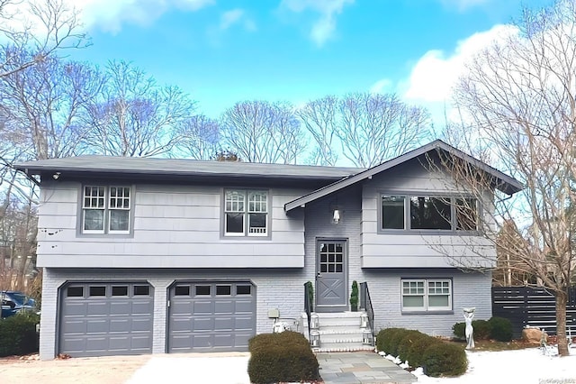 raised ranch with a garage