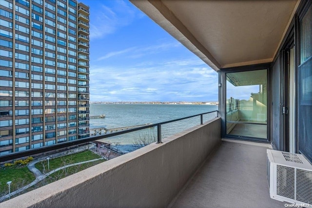 balcony with a water view