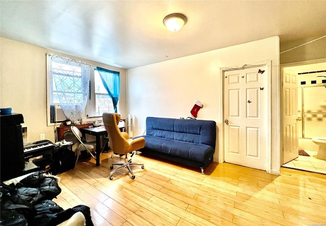 office space featuring light hardwood / wood-style flooring