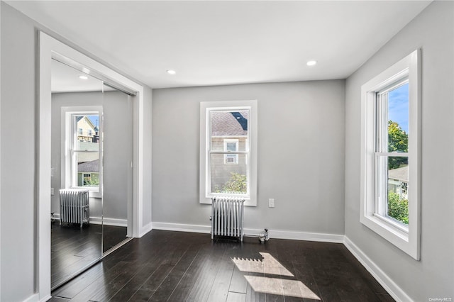 empty room featuring radiator and a wealth of natural light