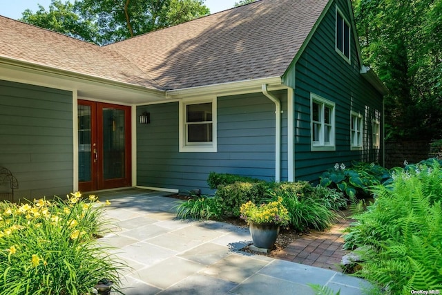 entrance to property featuring french doors