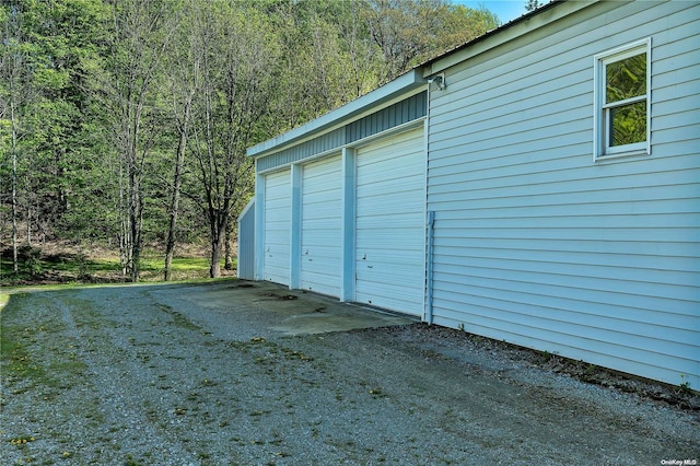 view of garage