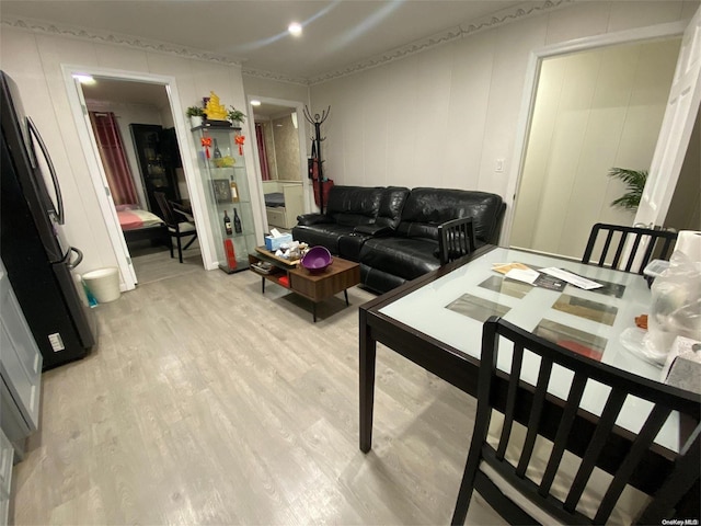 living room featuring light wood-type flooring