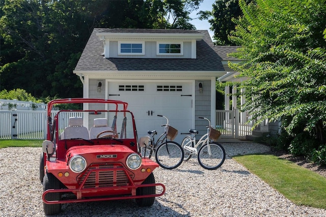 view of garage