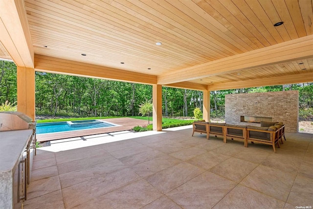 view of patio featuring grilling area