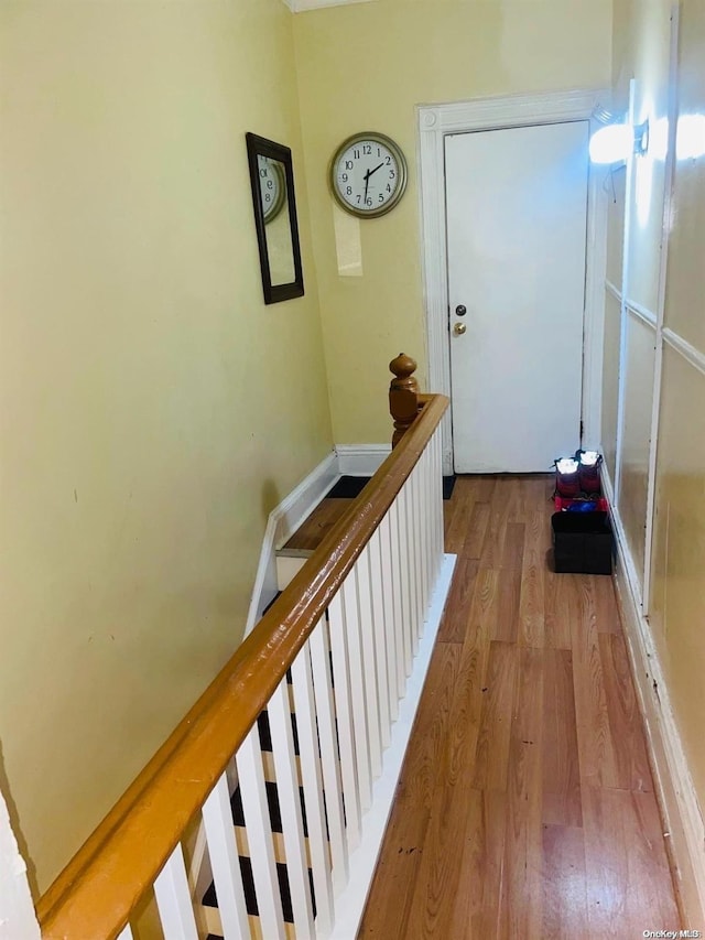 hallway featuring light wood-type flooring