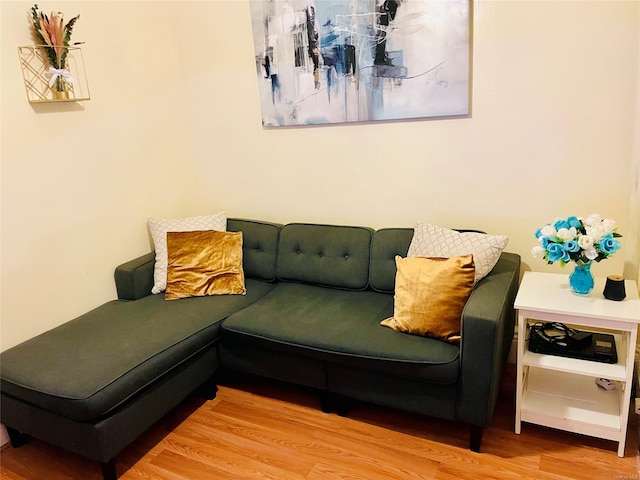 sitting room featuring hardwood / wood-style flooring