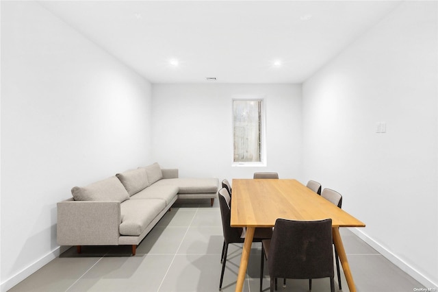 1739 Millstone Rd, Sag Harbor, NY 11963 - tiled dining area with baseboards, visible vents, and recessed lighting