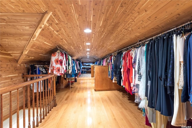 spacious closet featuring wood-type flooring