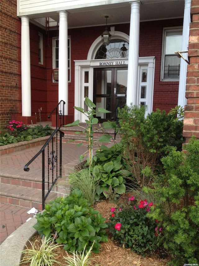 view of exterior entry with french doors