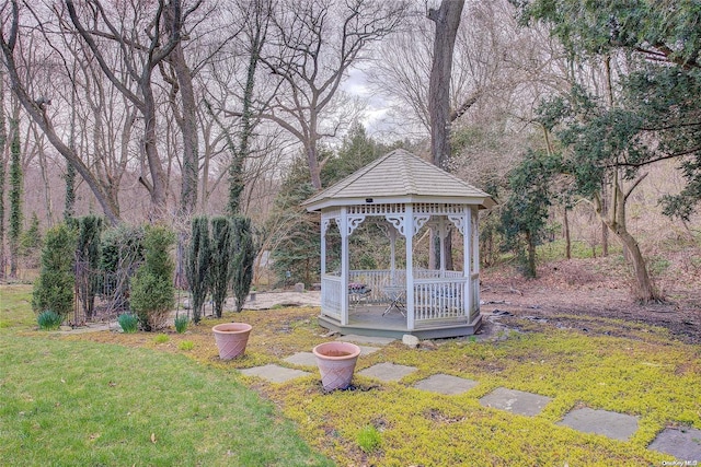 view of yard featuring a gazebo