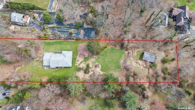 547 Asharoken Ave, Northport, NY 11768 - aerial overview of property's location with property boundaries highlighted