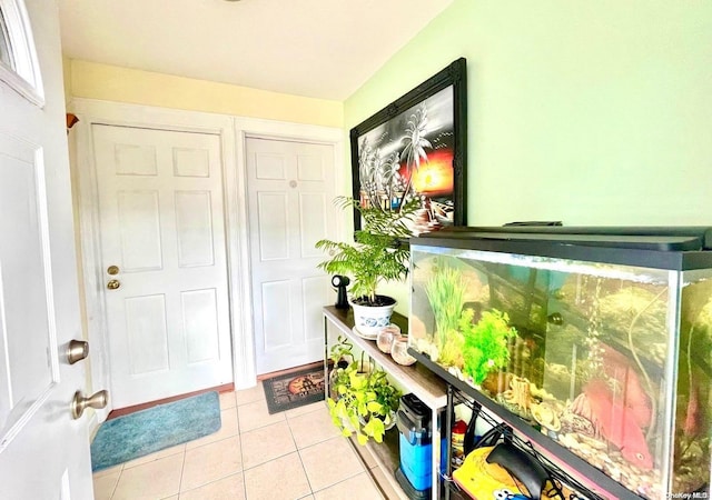 entrance foyer with light tile patterned floors