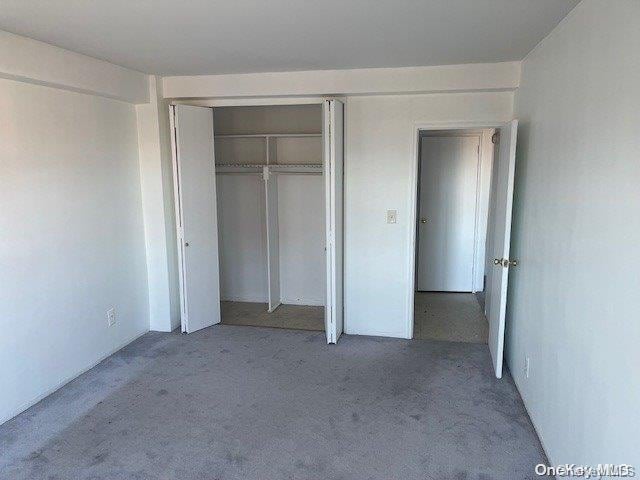 unfurnished bedroom featuring a closet and carpet floors