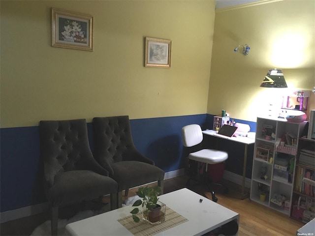 living room with wood-type flooring