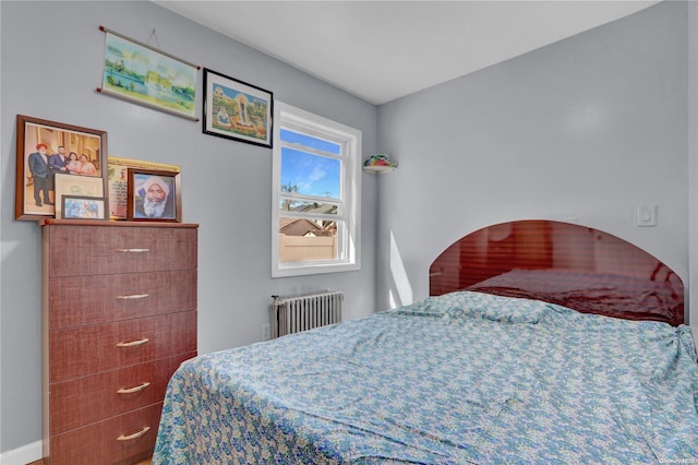 bedroom with radiator