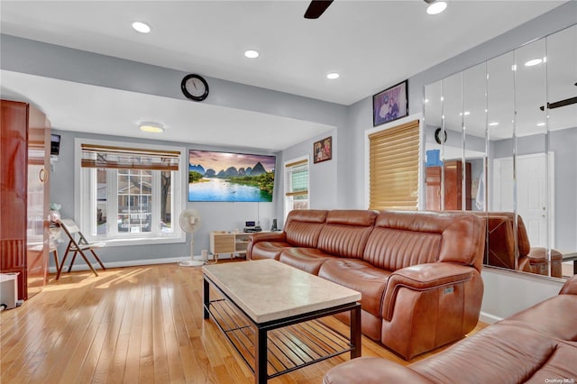 living room featuring light hardwood / wood-style floors