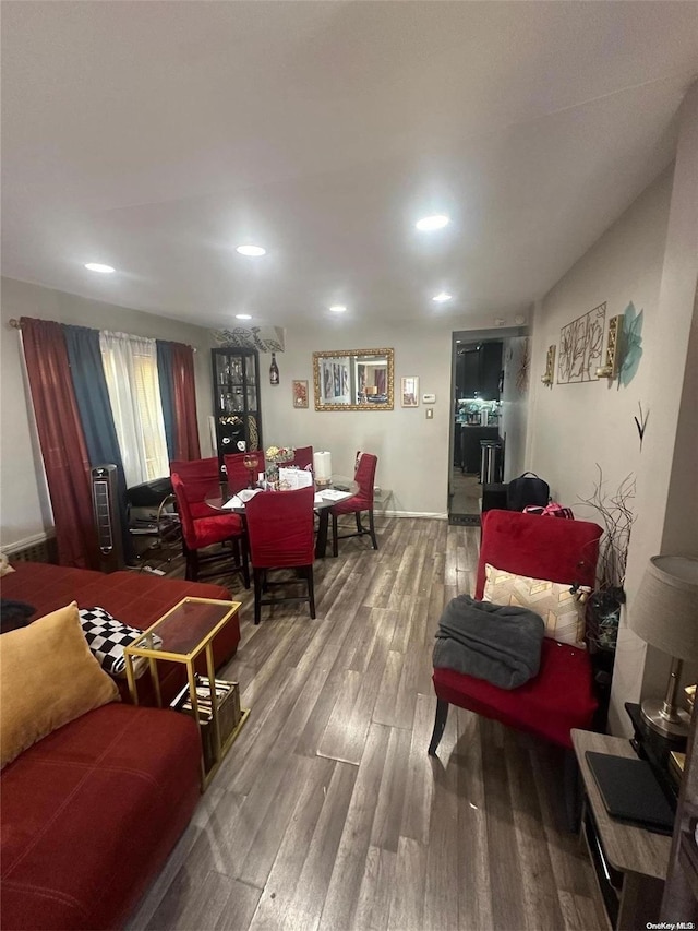 living room with hardwood / wood-style floors